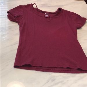 maroon detailed shirt